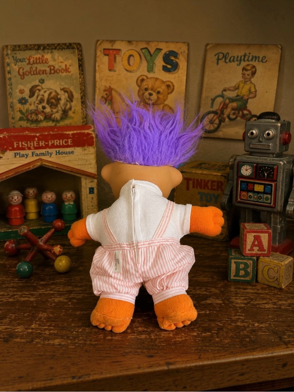 Vintage 1992 Troll Doll 14” Light Up Eyes Purple Hair Plush Toy - Picture 2 of 2